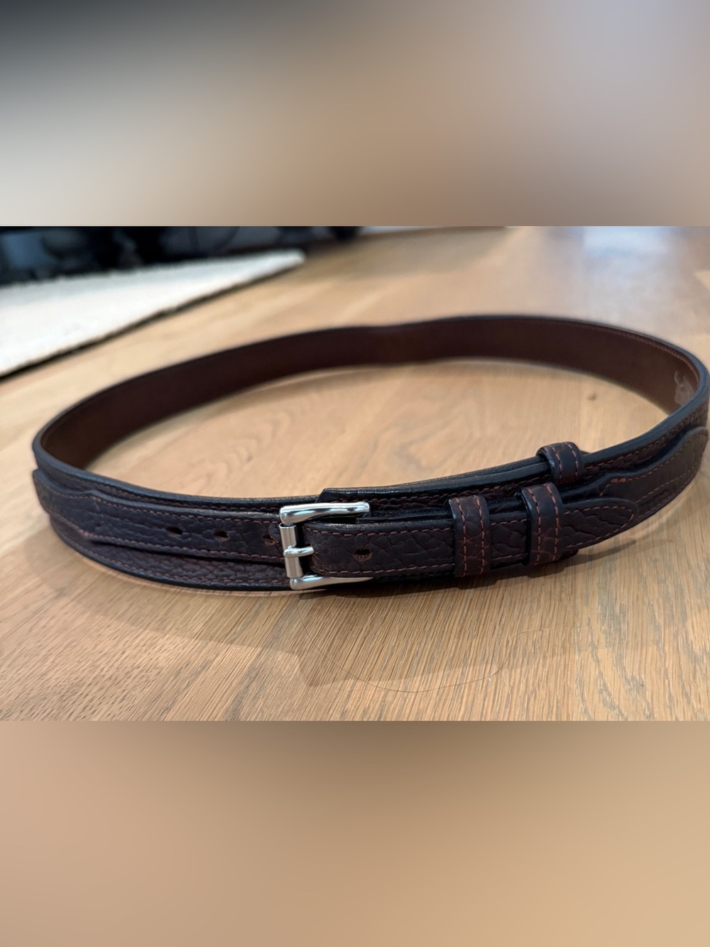 Bullhide Belts Dark Brown Textured Leather Belt Made in USA